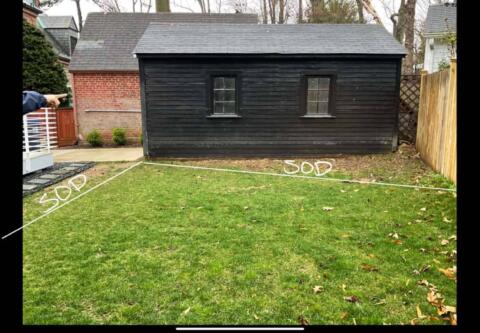 Chevy Chase Sod Installation, Walkway Repair, and Spring Cleanup (Before)