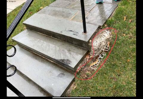 Chevy Chase Sod Installation, Walkway Repair, and Spring Cleanup (Before)