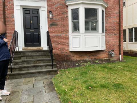 Chevy Chase Sod Installation, Walkway Repair, and Spring Cleanup (Before)