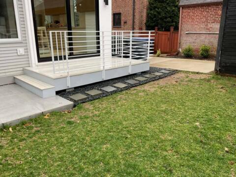 Chevy Chase Sod Installation, Walkway Repair, and Spring Cleanup (Before)