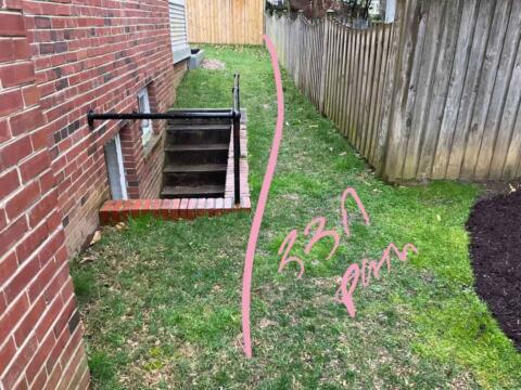 Chevy Chase Sod Installation, Walkway Repair, and Spring Cleanup (Before)